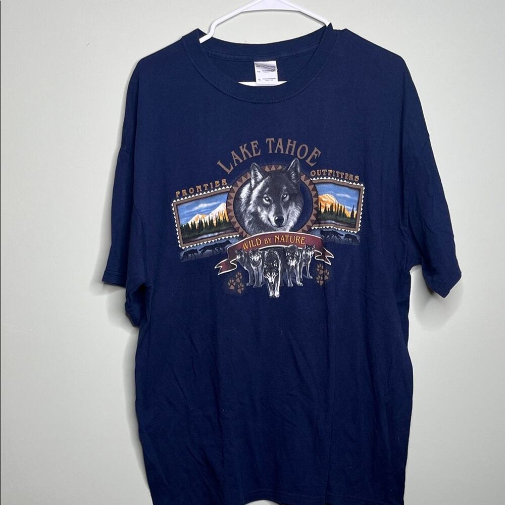 Gildan Lake Tahoe Wolf Navy Shirt XL